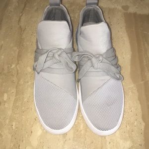 Steve Madden sneakers, gray and white.